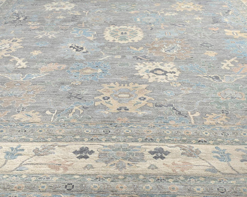 14x20 Zeigler Gray Afghan Hand Knotted Wool Area Rug